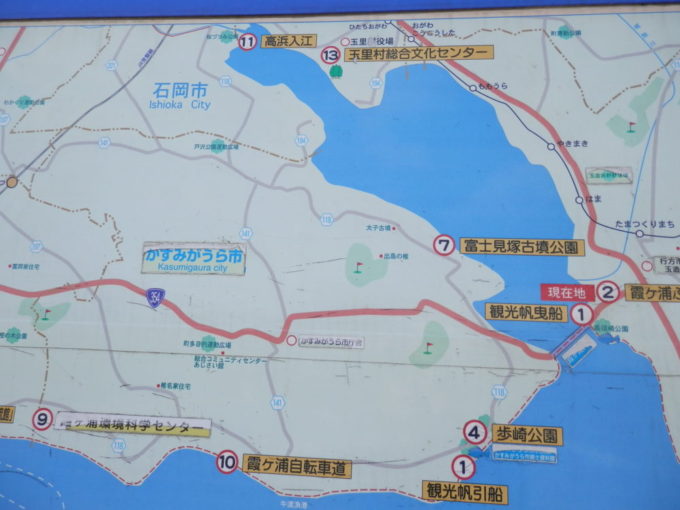 霞ケ浦湖岸広域案内図